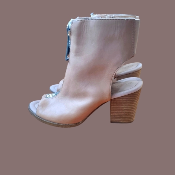 Aldo Genuine Leather Open Toe Block Heel Booties - Picture 6 of 11